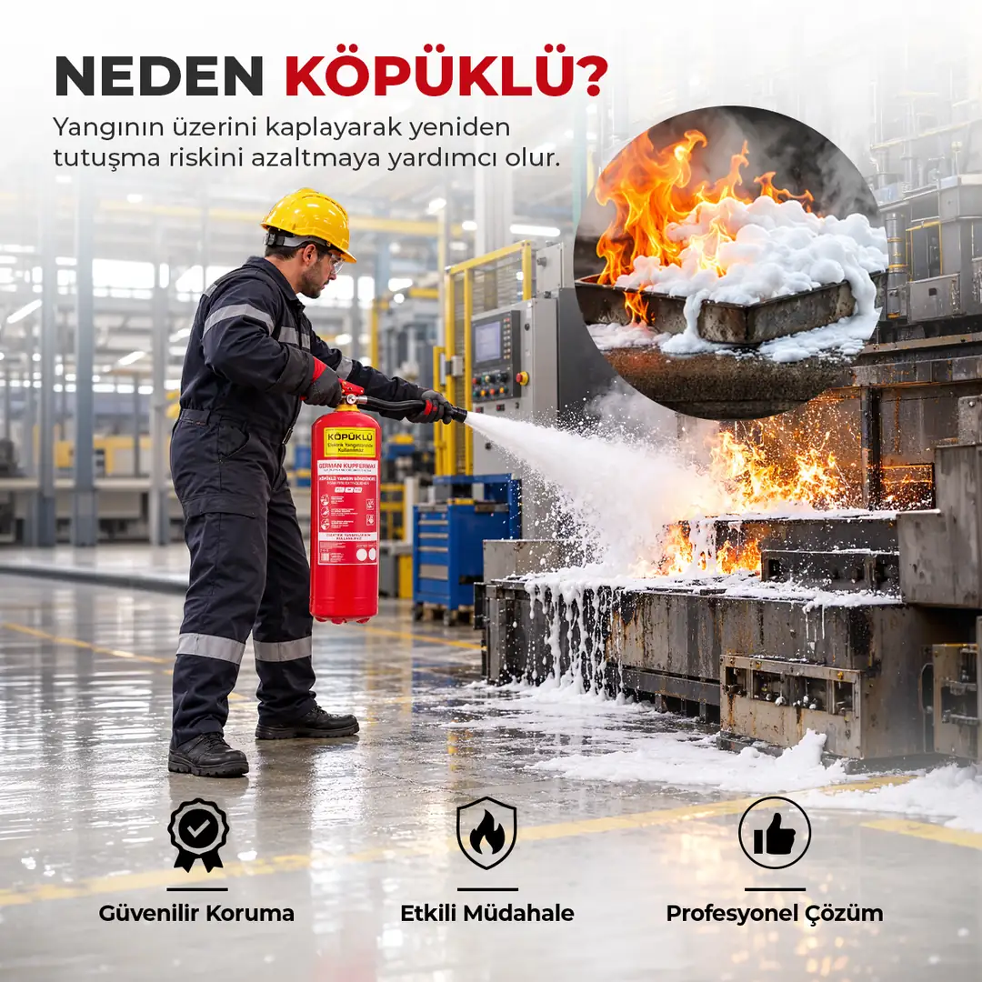 6 L Köpüklü Yangın Söndürme Cihazı Ayaklı Stand A B Sınıfı 2