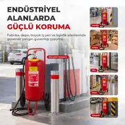50 LT Tekerlekli Köpüklü Yangın Söndürücü A B Sınıfı 3