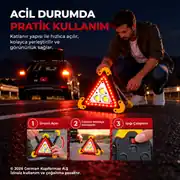 Portatif ,Şarj Edilebilir Üçgen Reflektör LED 5 Mod 2