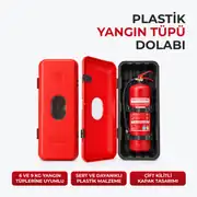Plastik Yangın Tüpü Dolabı 6 kg ve 9 kg Yangın Söndürücü Uyumlu Çift Kilitli 2